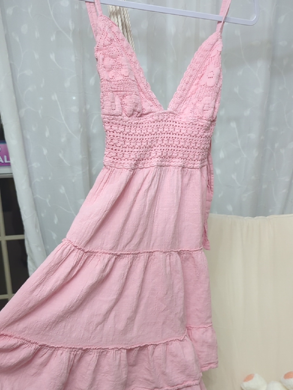 Altar'd State Blush Pink Crochet Sundress